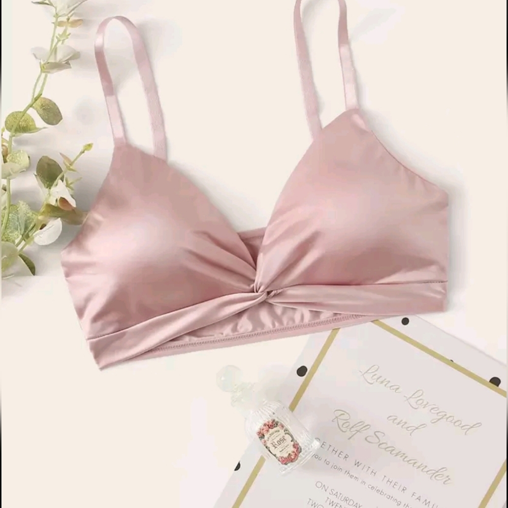 🛍️ SHEIN - Pink Satin Padded Bralette